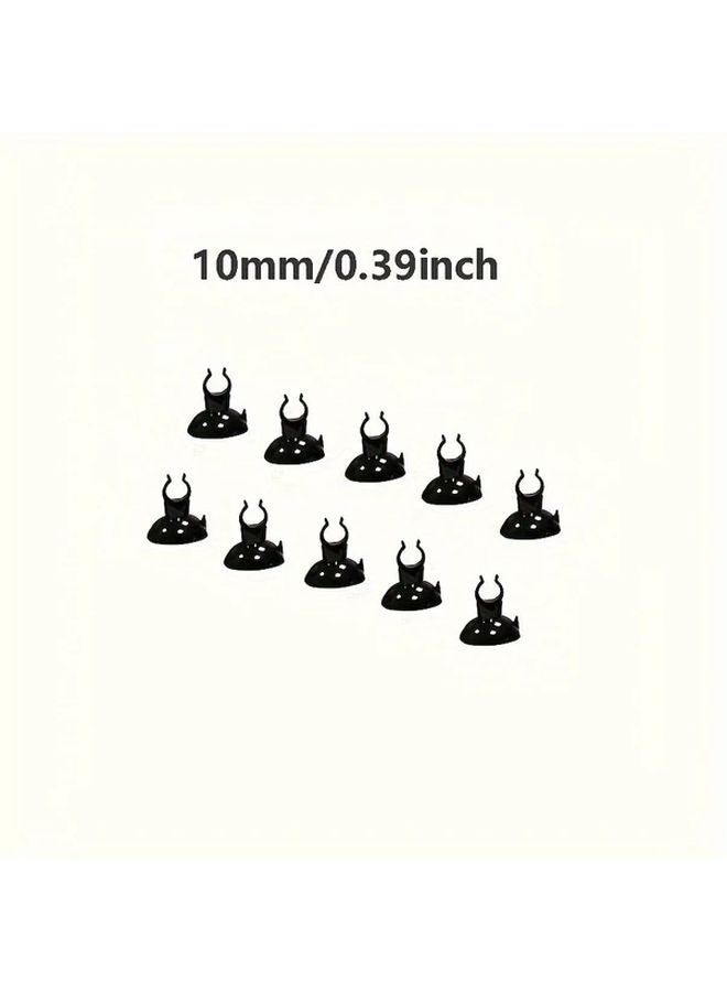 10Pcs Black Aquarium Suction Cup Holder 10mm Clip 30mm Cup Filter Hose Pipe - Image 1