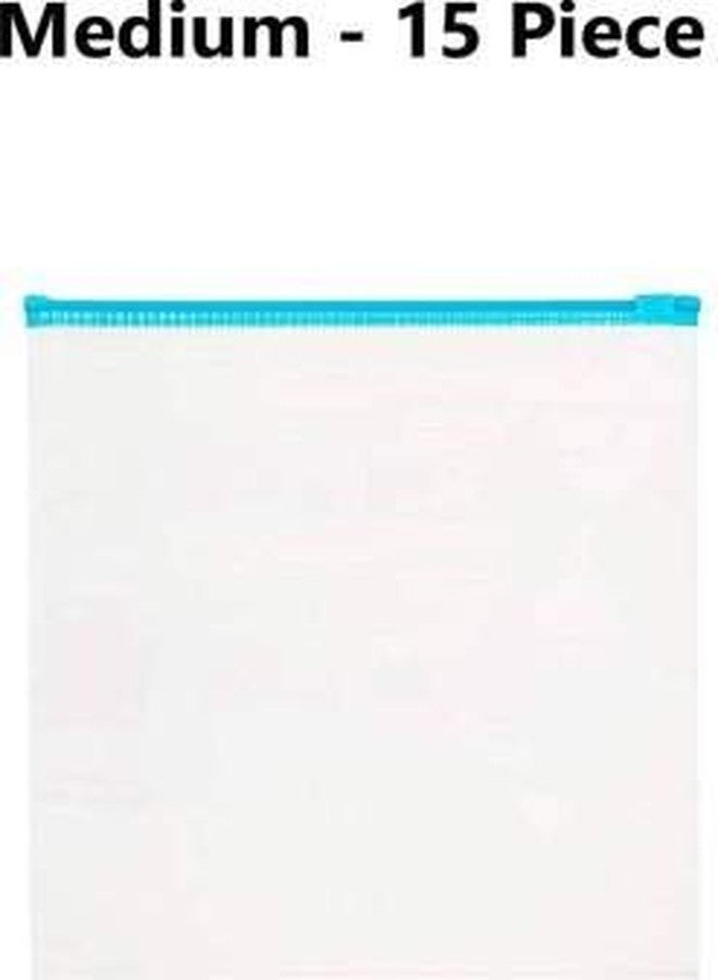 INKulture Zipper Seal Freezer Food/Vegetable/Fruit Storage Re-Usable Bags Large & Medium 30 Bags Plastic Storage Pouch (Pack of 30)( Clear) - Image 3
