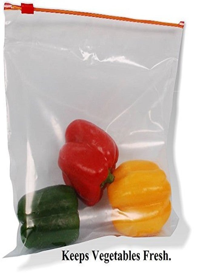 INKulture Zipper Seal Freezer Food/Vegetable/Fruit Storage Re-Usable Bags Large & Medium 30 Bags Plastic Storage Pouch (Pack of 30)( Clear) - Image 4