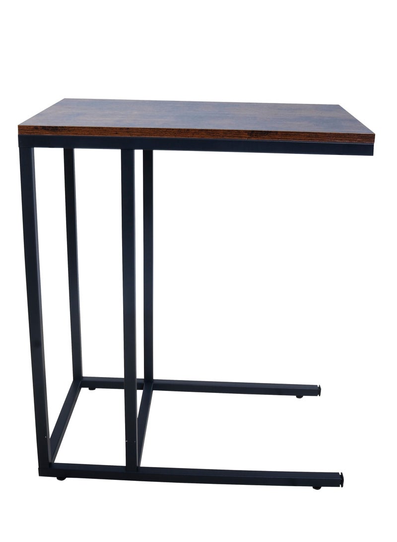 Panax Side Table, C Shaped End Table for Couch, Sofa and Bed, Large Desktop C Table for Living Room, Bedroom (Rustic Brown) - Image 2
