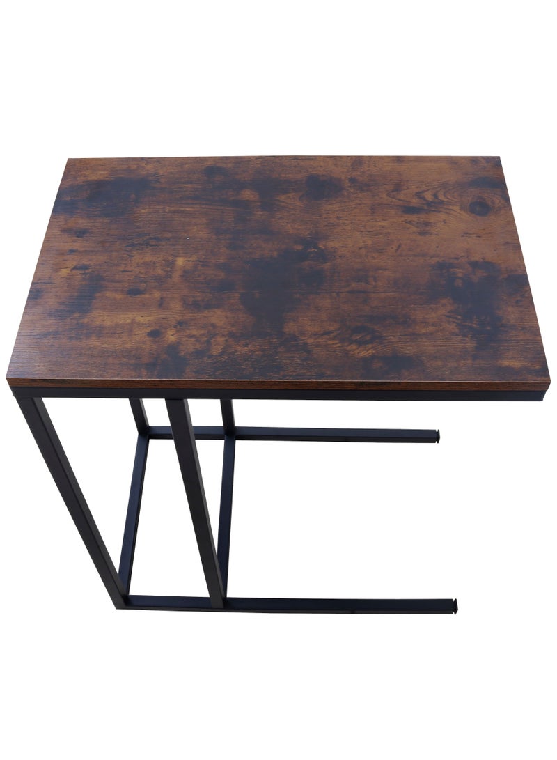 Panax Side Table, C Shaped End Table for Couch, Sofa and Bed, Large Desktop C Table for Living Room, Bedroom (Rustic Brown) - Image 4