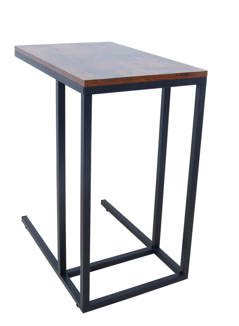 Panax Side Table, C Shaped End Table for Couch, Sofa and Bed, Large Desktop C Table for Living Room, Bedroom (Rustic Brown) - Image 3