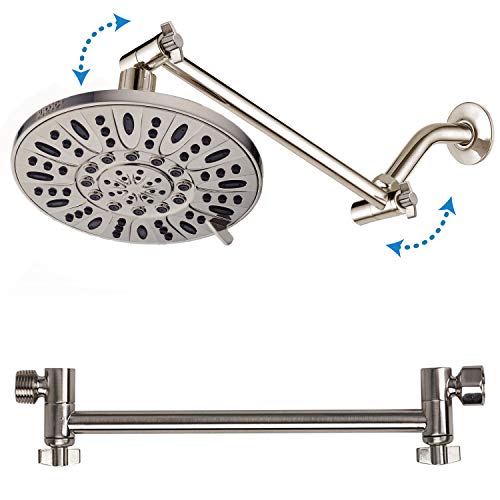 Hotel Spa 11" Solid Brass Adjustable Shower Arm with Lock Joint, Brushed Nickel, 2-Foot Range, Universal Connection - Image 3