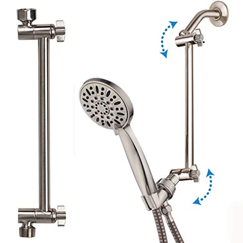 Hotel Spa 11" Solid Brass Adjustable Shower Arm with Lock Joint, Brushed Nickel, 2-Foot Range, Universal Connection - Image 4