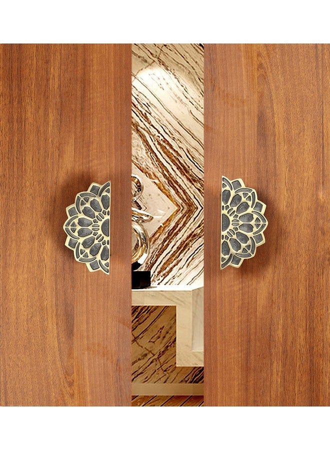 Two Moustaches Mandala Style 6 Inches Brass Door Handle Pair, Door Handles For Main Door, Antique Door Handles, Wooden & Glass Door Handle, Wardrobe Handles, Standard, Pack Of 2 - Brass, Pull Handle - Image 2