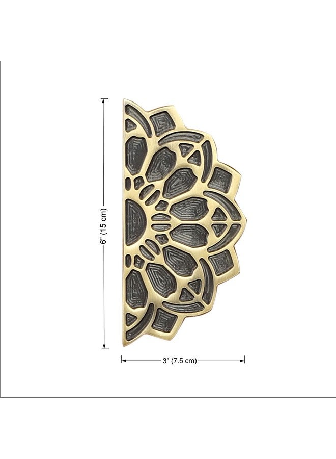 Two Moustaches Mandala Style 6 Inches Brass Door Handle Pair, Door Handles For Main Door, Antique Door Handles, Wooden & Glass Door Handle, Wardrobe Handles, Standard, Pack Of 2 - Brass, Pull Handle - Image 4