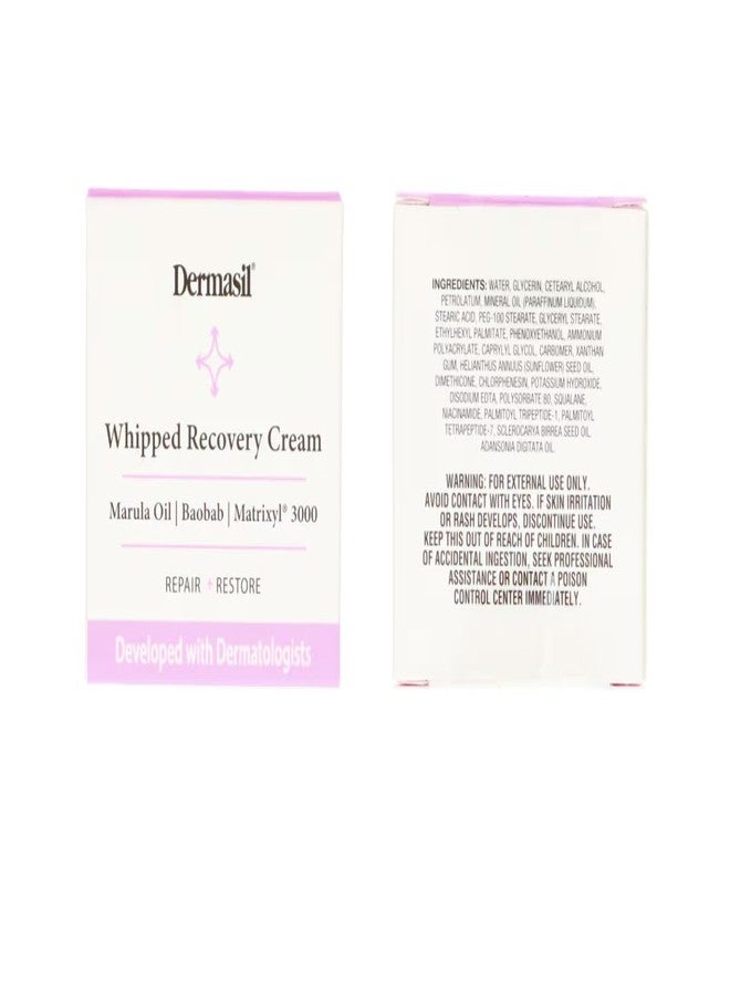 Dermasil Whipped Recovery Cream with Marula Oil, Baobab & Matrixyl® 3000, Repairs and Restores, 1.78 fl oz