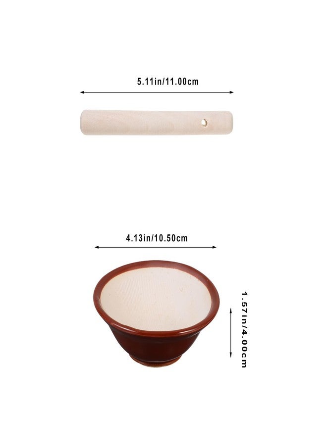 IMIKEYA Japanese Suribachi and Pestle Set - Ceramic Bowl for Grinding Spices and Seasonings - Image 2