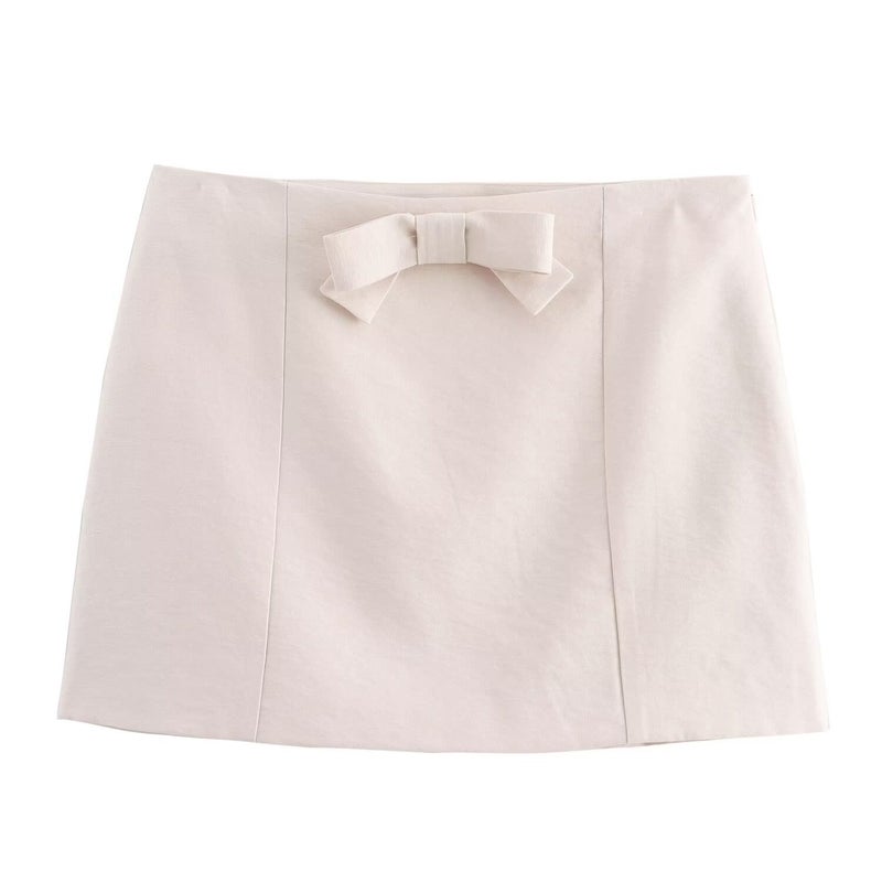 Cross-border AliExpress womens clothing foreign trade wholesale ZR bow ornaments vest-style jacket bow ornaments mini skirt suit short skirt - Image 1