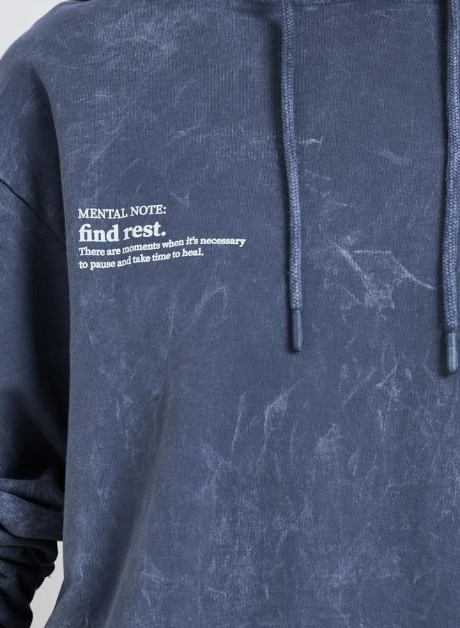 Styli  Women Acid Wash Relaxed Fit Longline Hoodie for Women | Best Price UAE