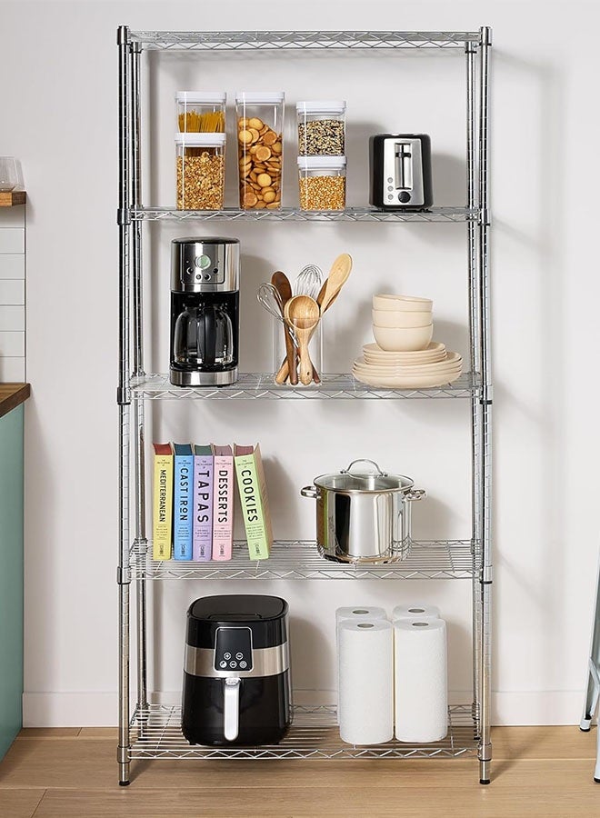 JCB CHIC Storage Shelves 5 Tier Garage Shelving Heavy Duty Adjustable Garage Shelves, Utility Rack Shelf, Shelving Units for Storage Warehouse Pantry Closet - Image 1