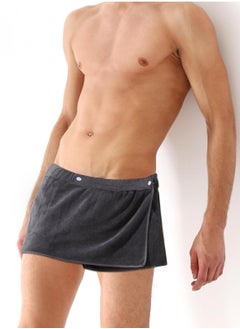 Excefore Towel Pants, Wearable Bath Towel Wrap for Men and Boys, 2 Pack, Soft Microfiber After Shower Towel Wrap Short Pants with Snap Closure, Perfect for Bathroom, Pool, Beach, Spa, Sauna (Grey, White)  - Image 5