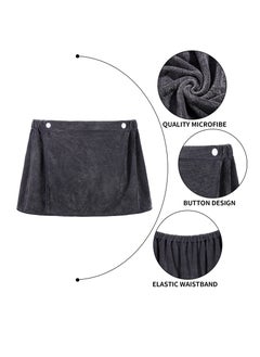 Excefore Towel Pants, Wearable Bath Towel Wrap for Men and Boys, 2 Pack, Soft Microfiber After Shower Towel Wrap Short Pants with Snap Closure, Perfect for Bathroom, Pool, Beach, Spa, Sauna (Grey, White)  - Image 2
