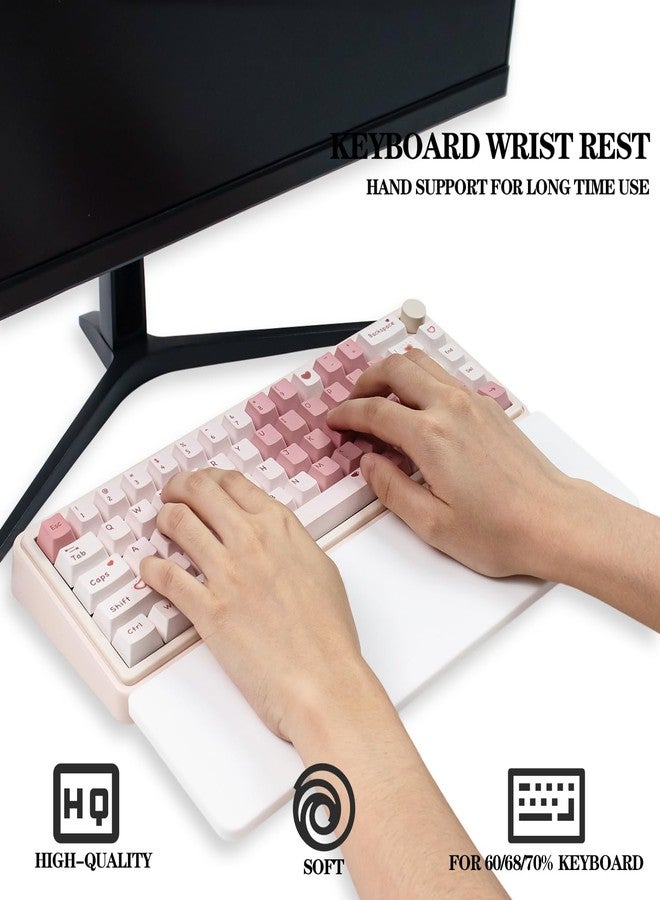 Sumgsn Ergonomic 75% Keyboard Wrist Rest-12.8" Silicone Non-Slip Keyboard Hand Rest, Relief of Hand Pain(White) - Image 2