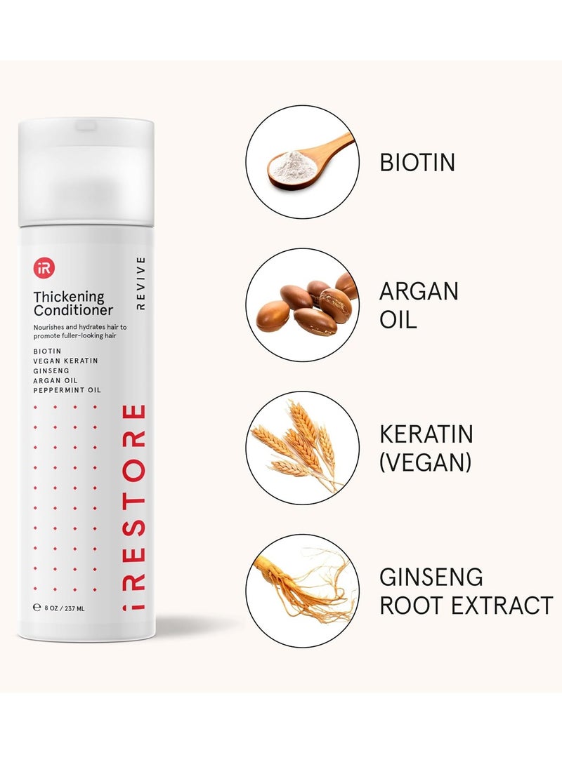 iRestore iRESTORE Biotin Hair Conditioner for Damaged Dry Hair - Biotin Conditioner for Fine Hair Growth, Volumizing Thickening Conditioner with Ginseng & Argan Oil to Moisturize, Pair With Hair Loss Shampoo  - Image 3