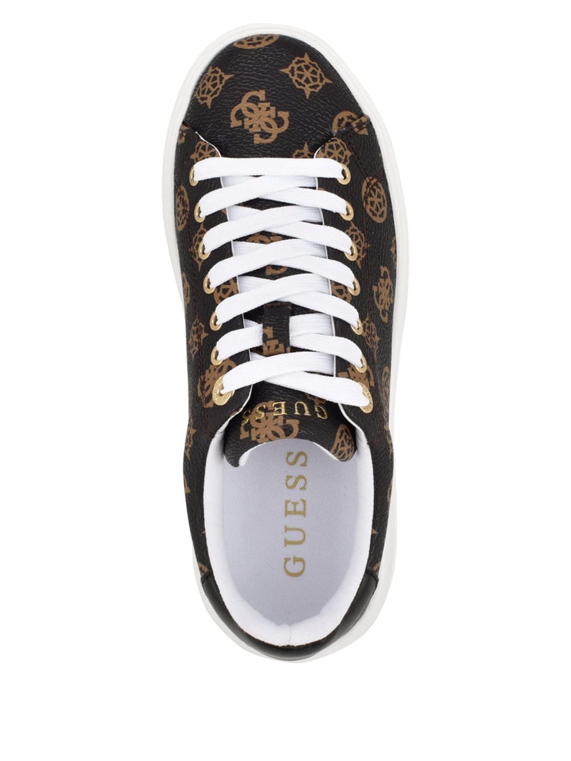 GUESS Women's DENESA Sneaker, Medium Brown Logo 210, 6 - Image 5