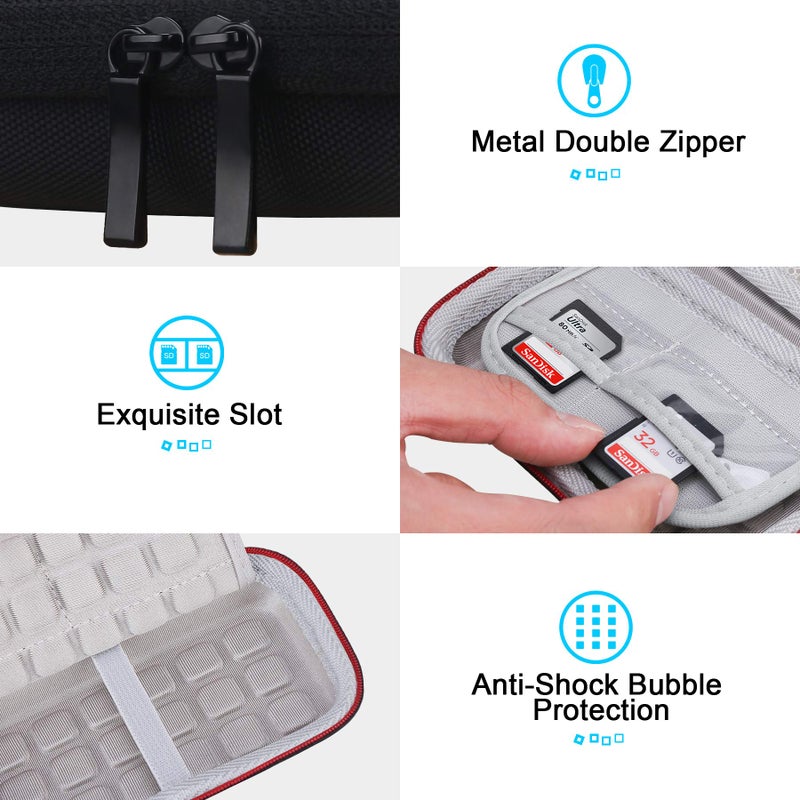 Lacdo Hard Carrying Case for SanDisk Extreme Pro/SanDisk Extreme Portable External SSD 500GB 1TB 2TB 4TB USB-C Solid State Drive EVA Shockproof Water Repellent Protective Storage Travel Bag, Black - Image 3