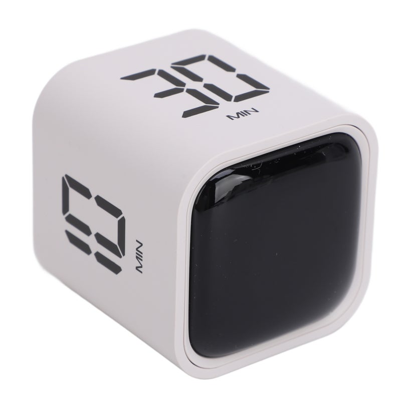 Rotating Countdown Timer: White, Type C Fast Charging, 2 Volume Levels Vibration Mode - Pause Reset Functions, Versatile Timer for Cooking, Studying, Work And Daily Activities - Image 5