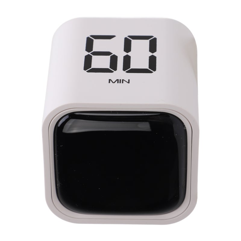 Rotating Countdown Timer: White, Type C Fast Charging, 2 Volume Levels Vibration Mode - Pause Reset Functions, Versatile Timer for Cooking, Studying, Work And Daily Activities - Image 1