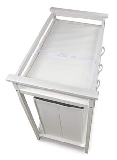 Badger Basket Modern Baby Changing Table with Laundry Hamper, 3 Storage Baskets, and Pad 