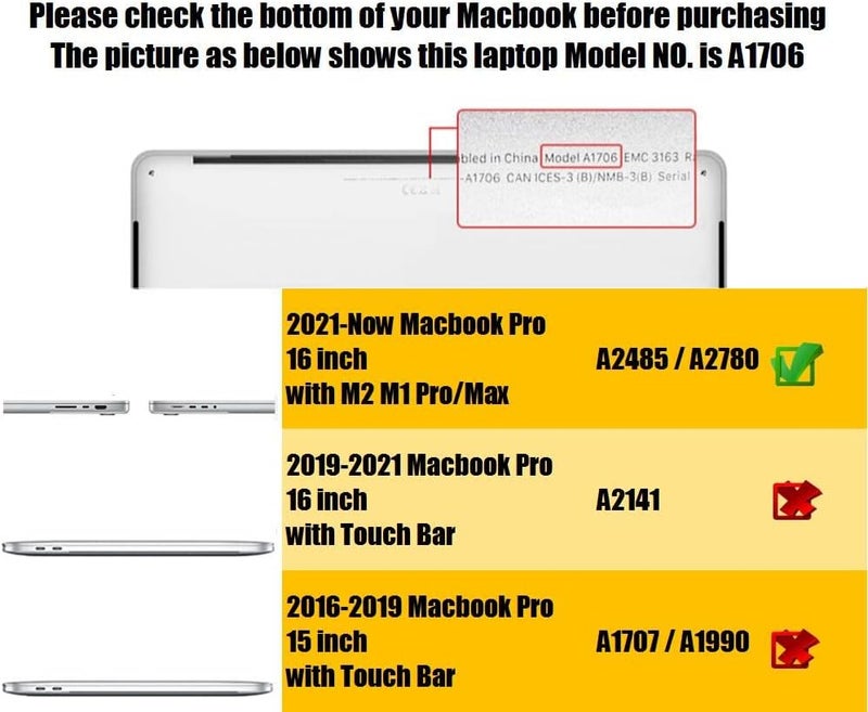 سيفن لاين متوافق مع حافظة MacBook Pro 16 بوصة 2023 2022 2021 غير لامعة صلبة للكمبيوتر المحمول لـ Mac Pro 16 بوصة موديل جديد A2780 A2485 M2 M1 Pro/Max وغطاء لوحة مفاتيح عربي (تخطيط الإمارات)، أسود - Image 2