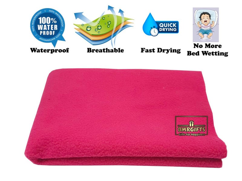 BMRGIFTS Cotton Extra Absorbent Waterproof Quick Dry Sheet for Baby Washable Mattress & Bed Protector Sheet for Toddler Children Pack of 3 Double Bed Size, 208x230 cm Mehroon,Pink & Sea Green - Image 4