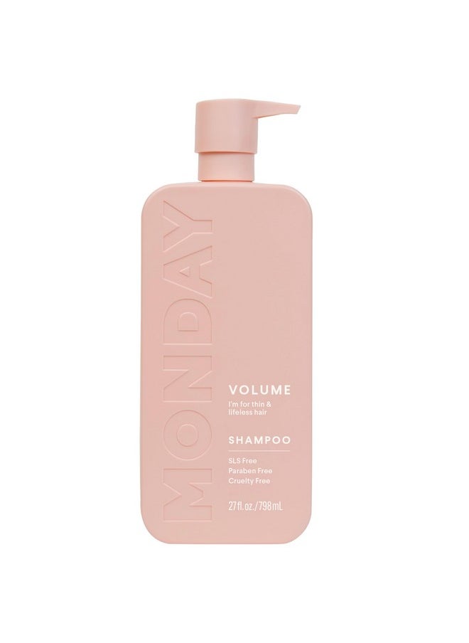 مونداي هير كير - شامبو MONDAY HAIRCARE لتكثيف الشعر، 27 أونصة، للشعر الخفيف والناعم والدهني، مصنوع من زيت جوز الهند، ومستخلص الزنجبيل، وفيتامين E، زجاجات قابلة لإعادة التدوير بنسبة 100% - Image 1