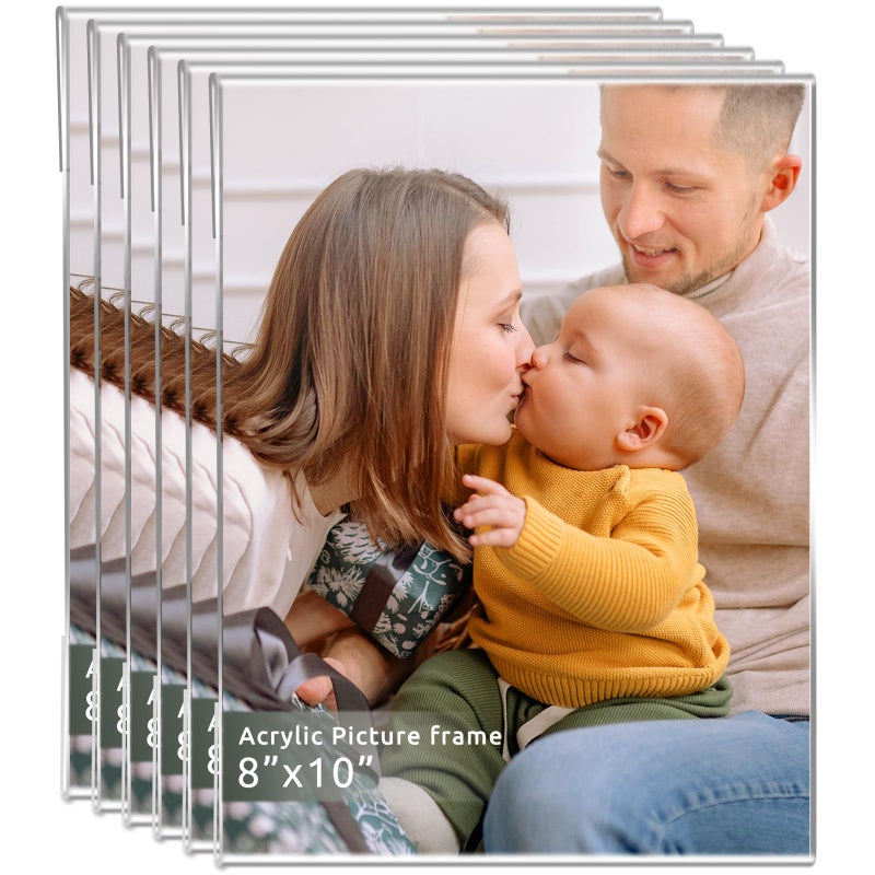 Photo Frame 8x10 Photo Frames Wall Mounting Clear Picture Frames for HomeAcrylic Picture Frames 8x10for Home School officeVerticalSet of 6