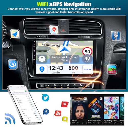 AMprime 8 Core Car Radio Stereo for GMC Yukon Chevy Silverado Tahoe Suburban 2007-2013,4G+64G Android 15 Wireless Carplay Android Auto,9 Inch Touchscreen Car Radio with GPS WiFi Bluetooth FM/RDS SWC Dual USB - Image 4