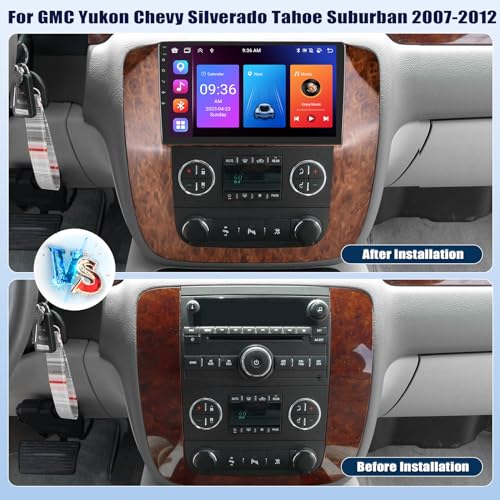 AMprime 8 Core Car Radio Stereo for GMC Yukon Chevy Silverado Tahoe Suburban 2007-2013,4G+64G Android 15 Wireless Carplay Android Auto,9 Inch Touchscreen Car Radio with GPS WiFi Bluetooth FM/RDS SWC Dual USB - Image 2