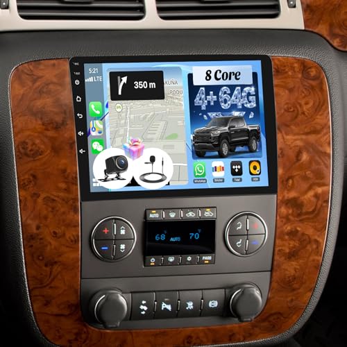 AMprime 8 Core Car Radio Stereo for GMC Yukon Chevy Silverado Tahoe Suburban 2007-2013,4G+64G Android 15 Wireless Carplay Android Auto,9 Inch Touchscreen Car Radio with GPS WiFi Bluetooth FM/RDS SWC Dual USB - Image 1