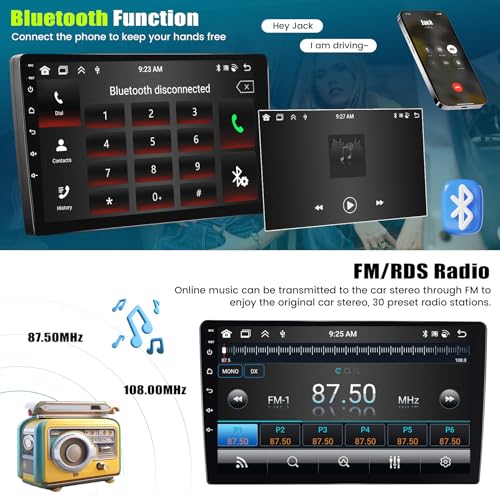 AMprime 8 Core Car Radio Stereo for GMC Yukon Chevy Silverado Tahoe Suburban 2007-2013,4G+64G Android 15 Wireless Carplay Android Auto,9 Inch Touchscreen Car Radio with GPS WiFi Bluetooth FM/RDS SWC Dual USB - Image 5