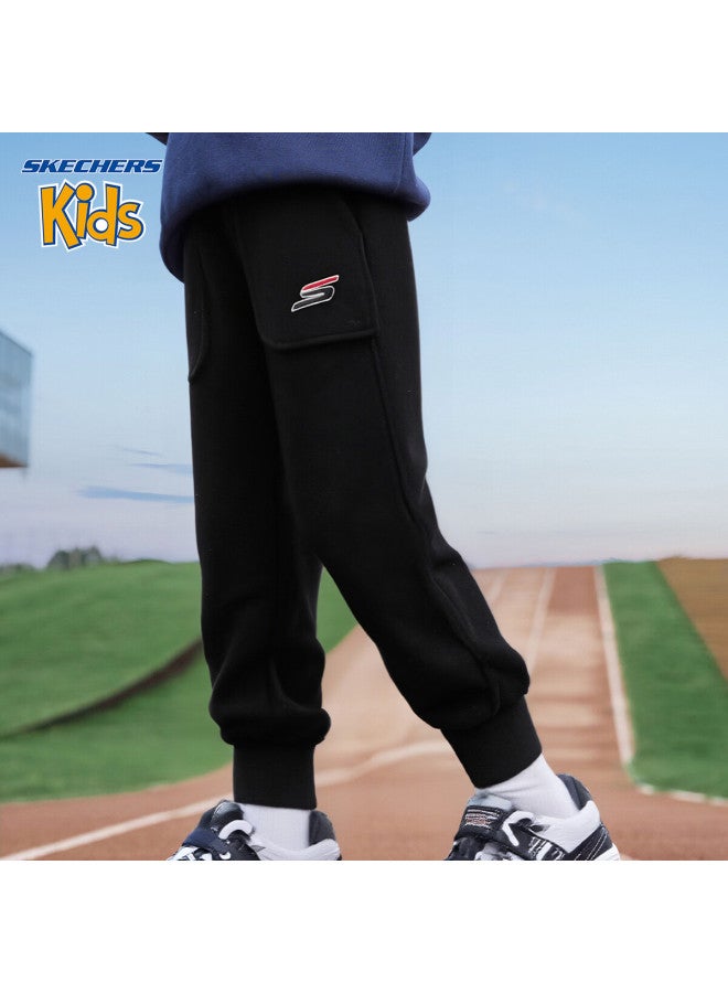 Skechers Kids Boys Knit Casual Sweatpants Dark Black 120 - Image 1