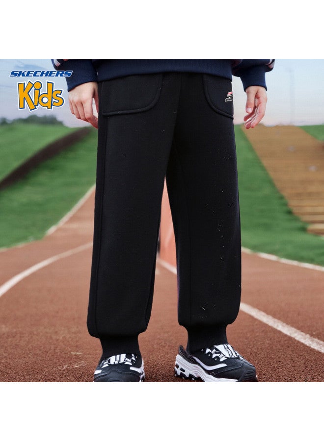 Skechers Kids Boys Knit Casual Sweatpants Dark Black 120 - Image 4