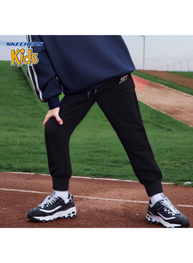 Skechers Kids Boys Knit Casual Sweatpants Dark Black 120 - Image 2