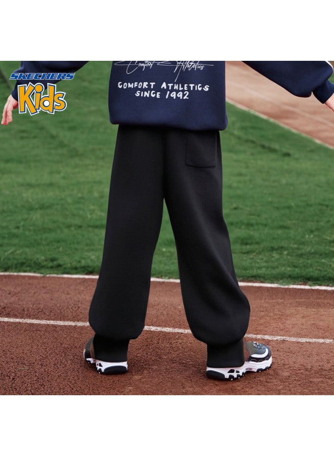 Skechers Kids Boys Knit Casual Sweatpants Dark Black 120 - Image 3