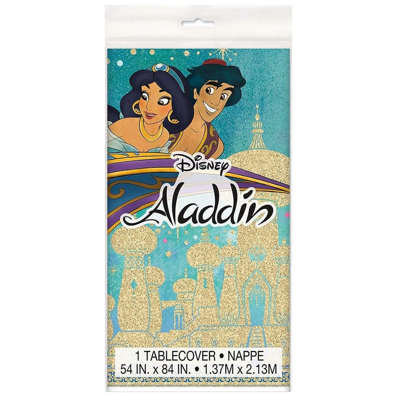Unique Multicolor Plastic Disney Aladdin Rectangular Table Cover (54"x84") 1 Count - Reusable & Easy Cleanup, Perfect for Aladdin Fans and Disney Themed Birthday Celebrations - Image 4