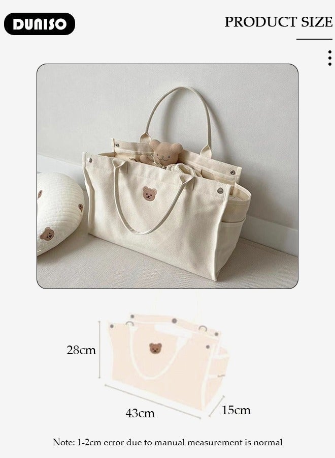 DUNISO Women's Shoulder Tote Bag Canvas Handbag For Women Large Capacity Bucket Bag Fashionable Travel Messenger Bag Shoulder Bag For Ladies Girls College Students - Image 4