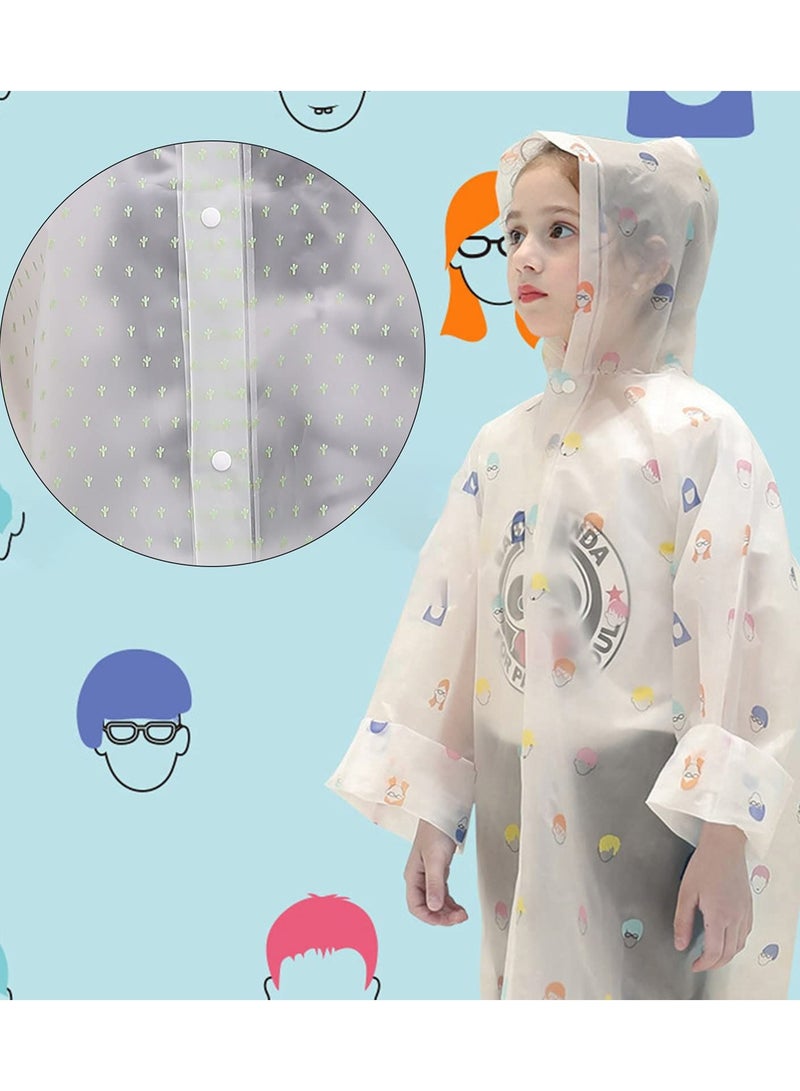 KASTWAVE Kids Waterproof Rain Coat, Hooded Children's Waterproof and Reflective Raincoat, Creative Printed Cute Animal Pattern, with Adjustable Buttons and Windproof Cuffs - Image 2