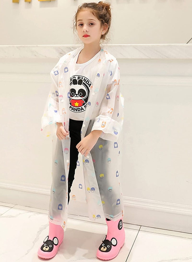 KASTWAVE Kids Waterproof Rain Coat, Hooded Children's Waterproof and Reflective Raincoat, Creative Printed Cute Animal Pattern, with Adjustable Buttons and Windproof Cuffs - Image 1