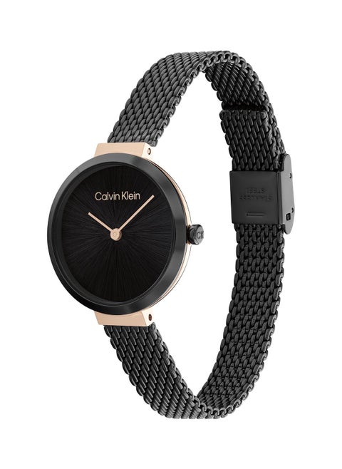 Analog Round Waterproof  Wrist Watch With Stainless Steel 25200084