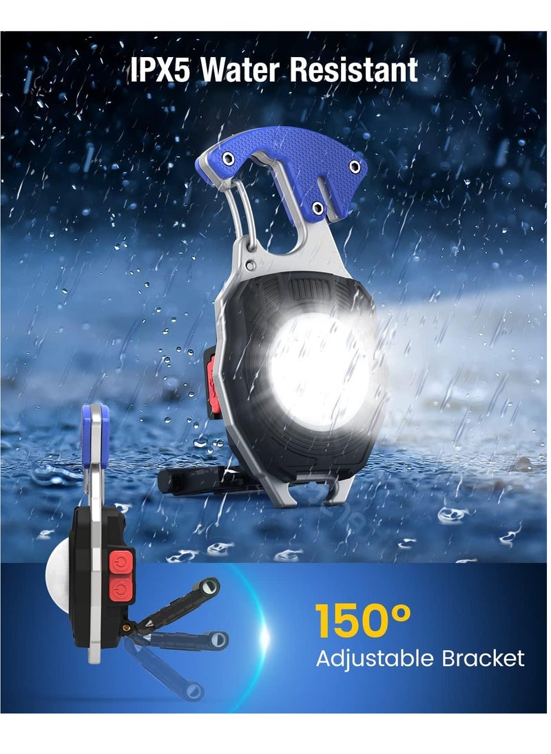 Generic - Emergency Light Keychain Work Light, 7 Modes Mini Rechargeable Torch, IPX5, 800 Lumens , Multifunctional Portable Light with Whistle Blade Magnetic Base for Camping Emergency Lighting - Image 1