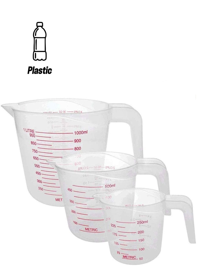 واي آند دي 3 Cups Multifunctional Plastic Tool Measuring Cup Set Best Jugs Fine Scale - Image 1
