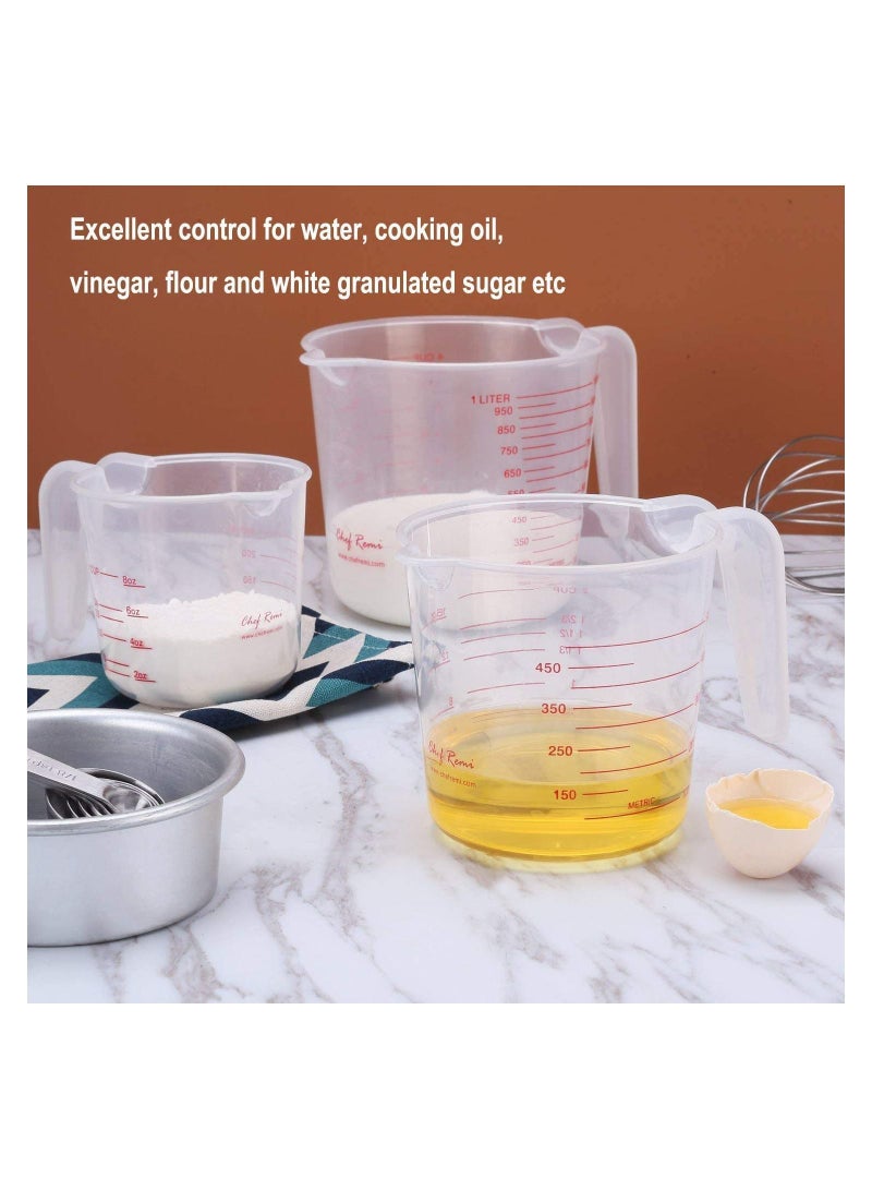 واي آند دي 3 Cups Multifunctional Plastic Tool Measuring Cup Set Best Jugs Fine Scale - Image 4
