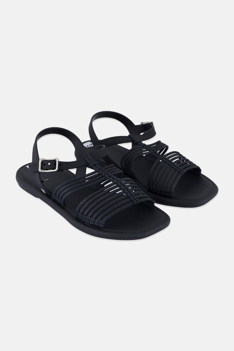 Zaxy Women Adjustable Buckle Pulsar Sandals, Black - Image 1