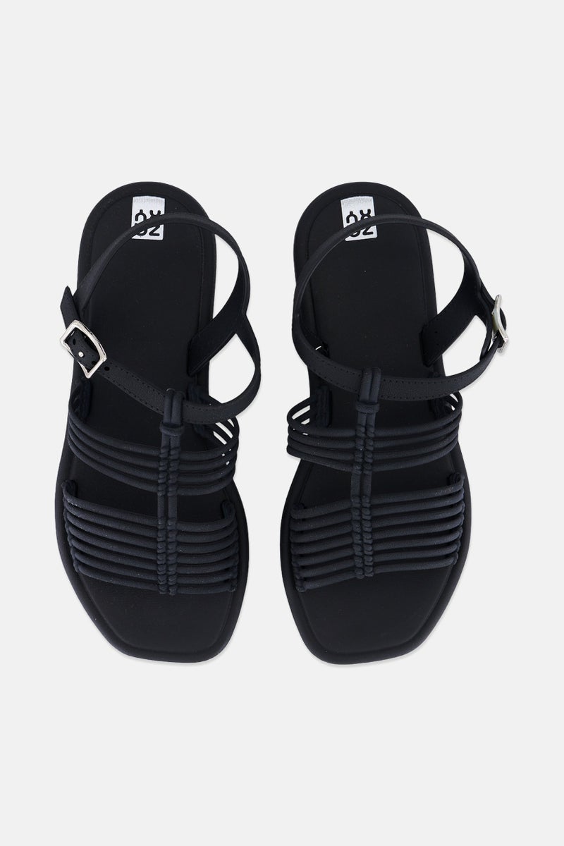 Zaxy Women Adjustable Buckle Pulsar Sandals, Black - Image 2