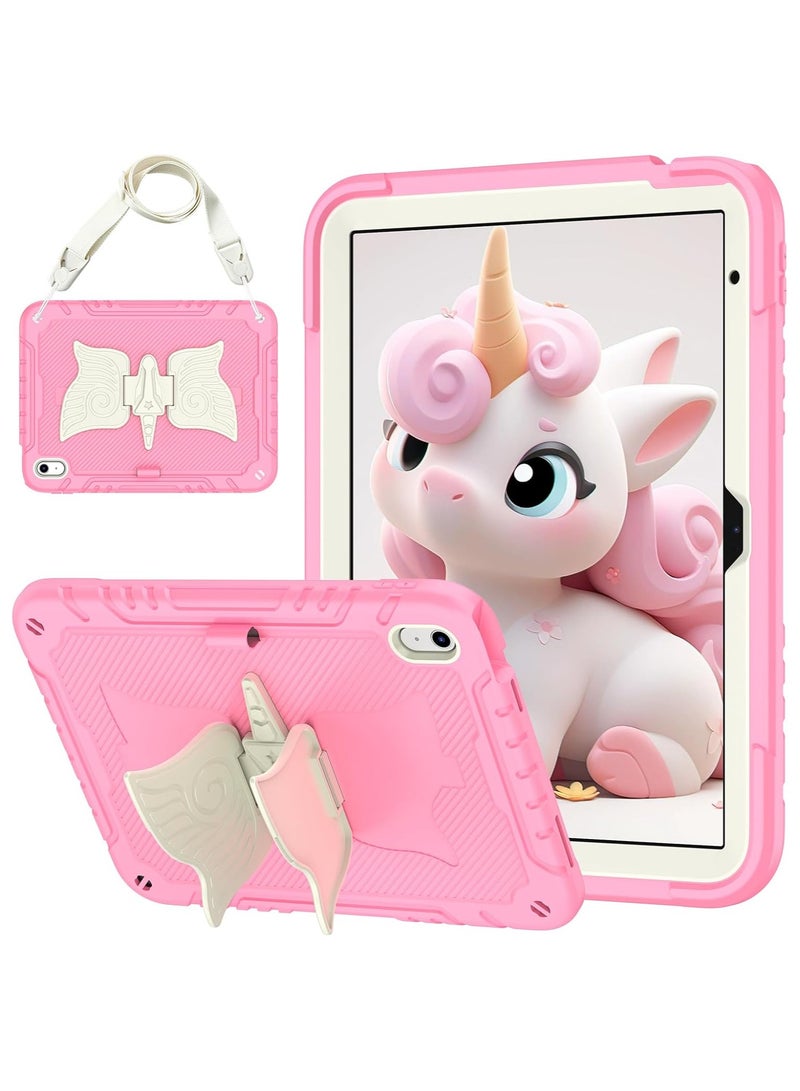 For iPad A16 11th Generation 11-inch 2025 iPad 10th Generation 10.9-inch 2022 Kids Case with Pencil Slot erfly Stand Shoulder Strap Full Body Durable Drop Protection - Image 1