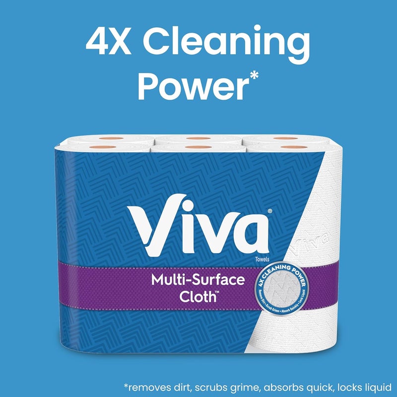 Viva Multi-Surface Cloth Paper Towels, Task Size - 12 Super Rolls (2 Packs of 6) - 81 Sheets Per Roll - Image 3