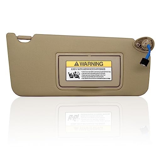 NHILES Passenger Right Sun Visor Compatible with Honda Accord 2008 2009 2010 2011 2012 2013 2014 2015 2016 2017 with Light Replaces # 83230TA0A91ZB (Beige) - Image 1