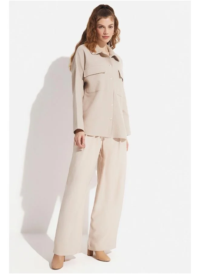 JUNE June Pocket Detailed Shirt Stone